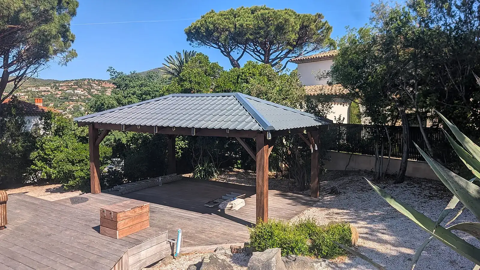 Pergola bois — aperçu du chantier